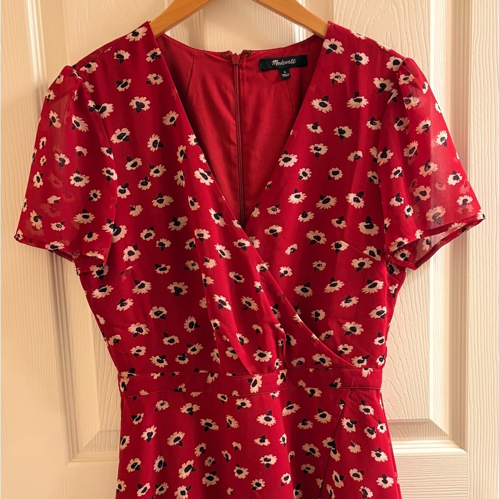 Madewell Red Floral Dress
